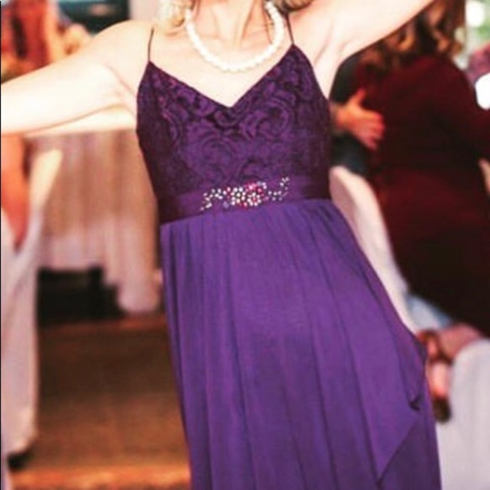 Plum Full Length Bridesmaid Dress - Altered to 0